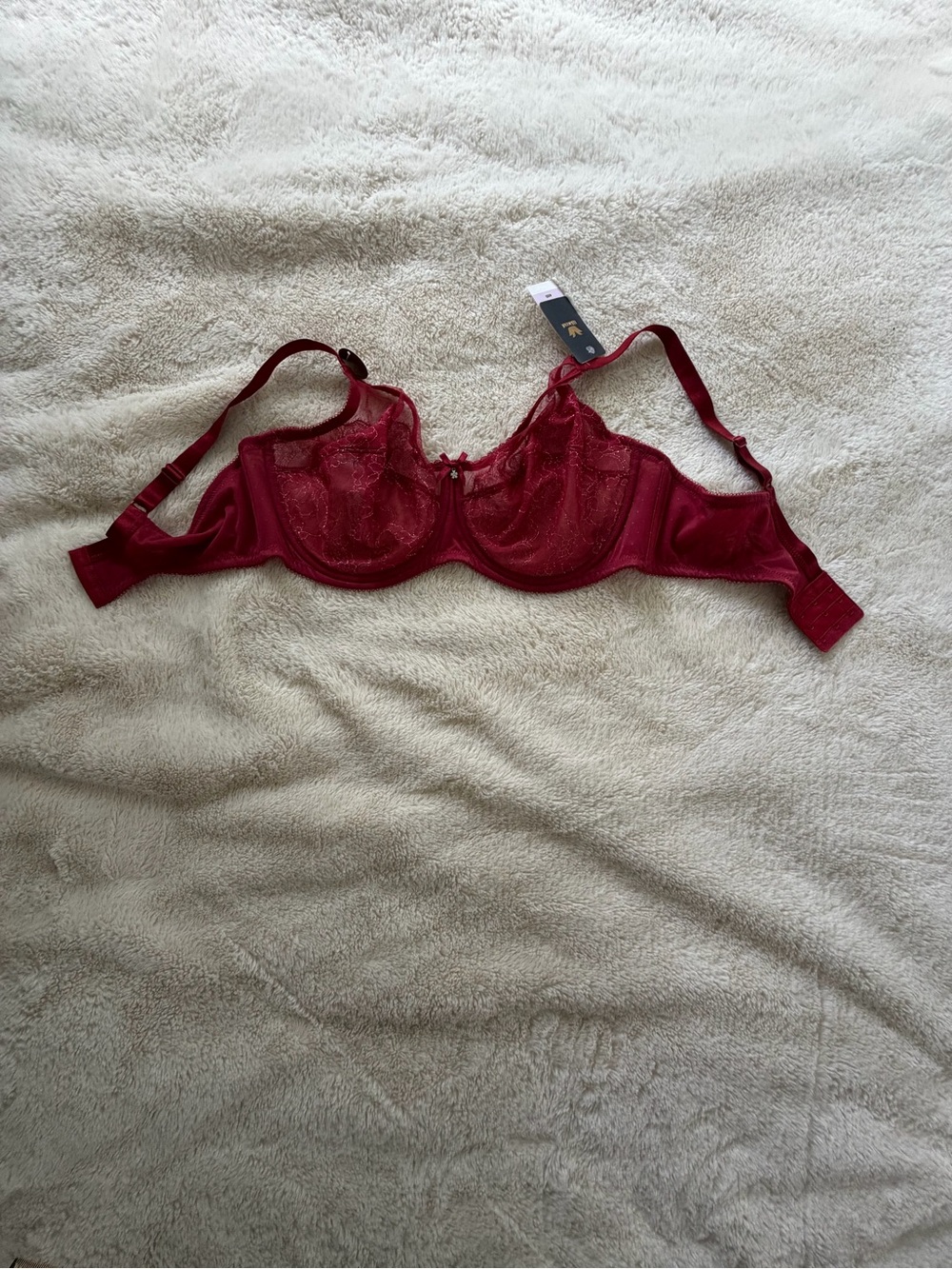 Wacoal Ultimate Lift 40D Red Lace Underwire Bra NWT Burgundy